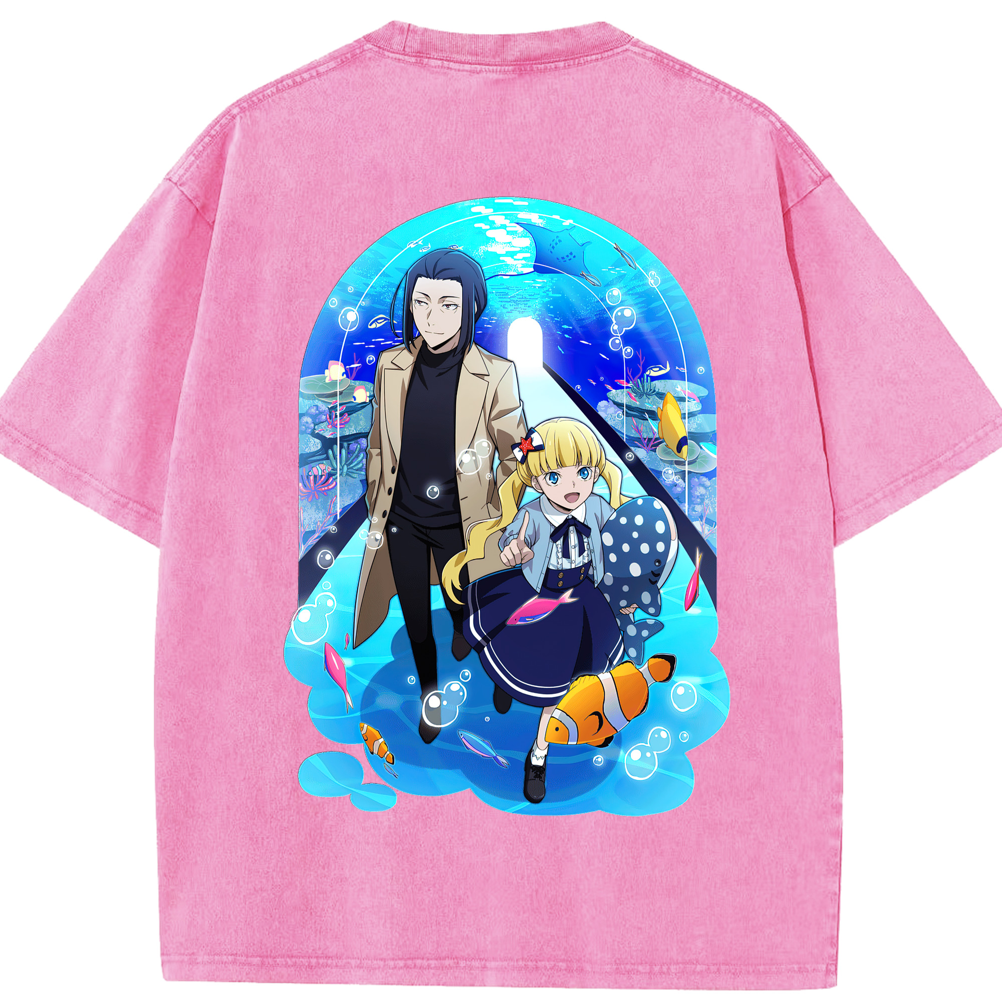 （画像用） 文豪ストレイドッグス Bungo Stray Dogs 綿100% ヴィンテージ風 半袖Tシャツ（背面プリント）